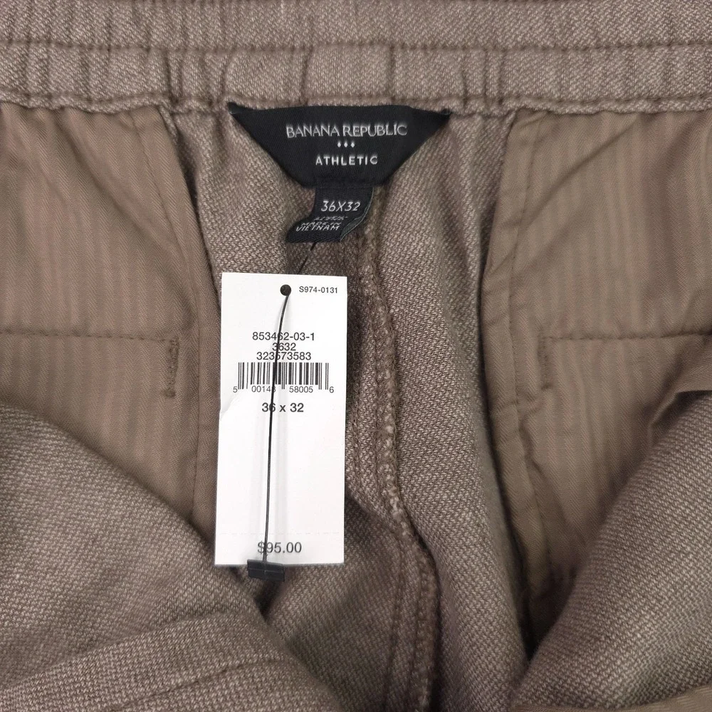 Banana Republic Pants Men 36x29 Brown Linen Cotton Athletic Tapered Chino Casual